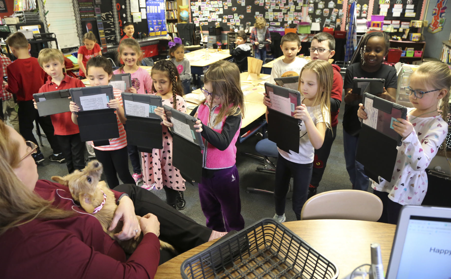 Louie the dog visit Southridge Elementary